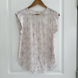 Rebecca Taylor Shibori Print Silk Blouse Sz 2 Summer Quiet Luxury